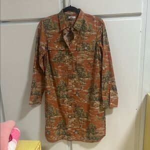 L.L. Bean Signature Toile  Patterned Dress